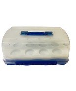 Lock N Lock Cupcake Cake Carrier Holder Egg Storage Container Blue HLS1040 - £24.50 GBP