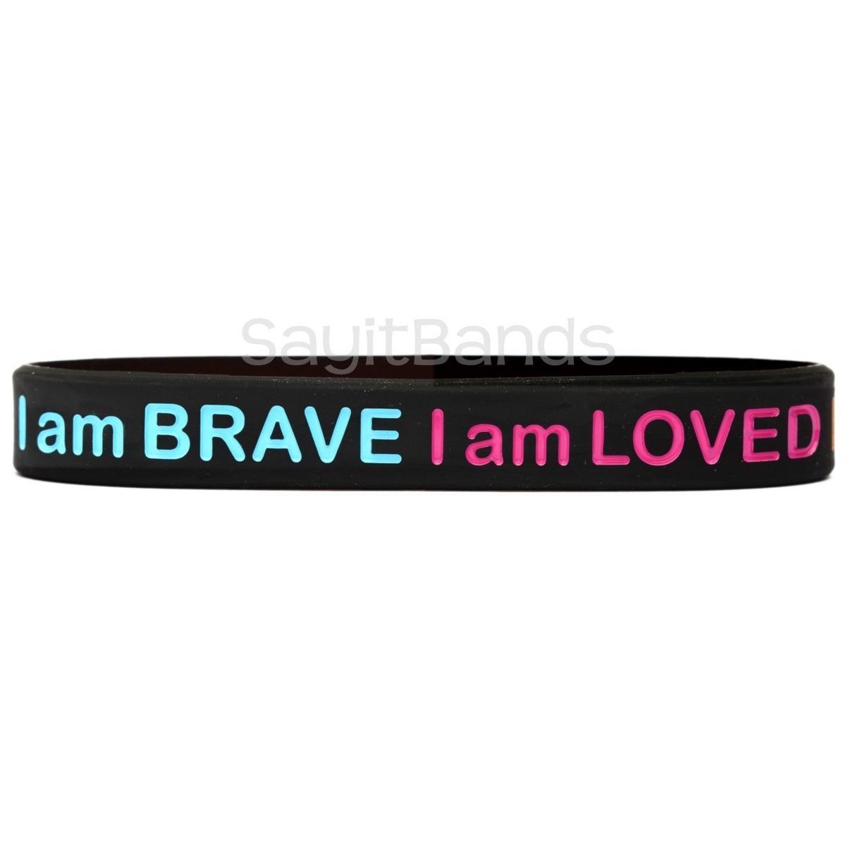 1 of I Am Strong I Am Brave I Am Loved I Am Enough Wristband Bracelet - $9.88