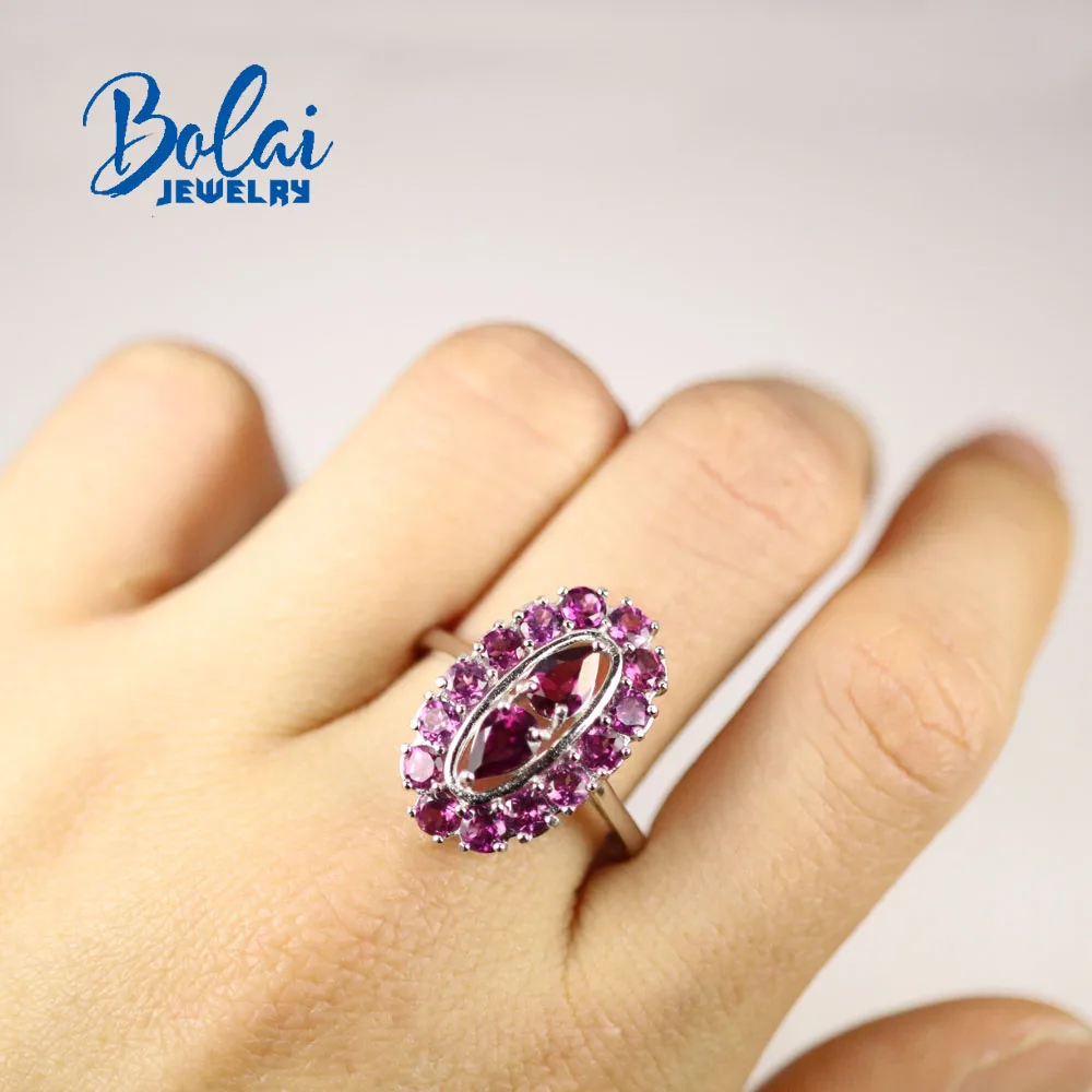 925 sterling silver fashion natural rhodolite ring and earring set,for anniversa - $210.31