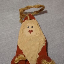 Wooden Santa Claus Ornament Christmas Holiday 5&quot; Arms Move Country Rustic - £8.84 GBP