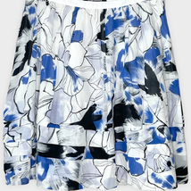 NWOT CLUB MONACO white, blue &amp; black floral silk &amp; cotton tiered skirt s... - $33.87