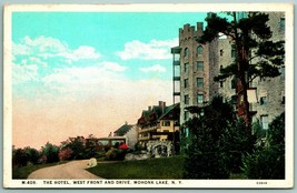 Hotel West Front and Drive Mohonk Lake New York NY 1935 WB Postcard I1 - £3.22 GBP