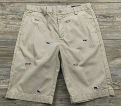 Vinyard Vines Chino Shorts Youth Boys Beige With Whales ~ USA Made Style... - $27.72