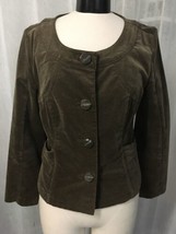 DKNY Women&#39;s Blazer  Brown 4 Button Velour Stretch Size XL - $24.75
