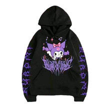 M Kuromi Harajuku Gothic Kawaii Hoodie Pullover Sweatshirt Hello Kitty K... - £19.42 GBP