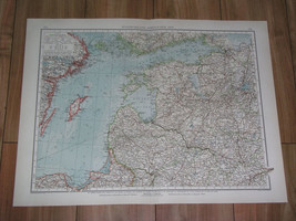 1910 Antique Map Of Western Russia Estonia Latvia Lithuania Prussia Finland - £30.92 GBP