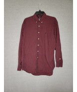 Men&#39;s Ralph Lauren Red Black Checkered Long Sleeve Button Down Collared ... - £14.12 GBP