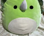 Squishmallows Tristan the Dinosaur 16&quot; Green Plush Triceratops Toy - £31.25 GBP