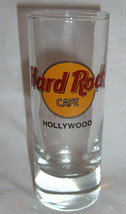Hard Rock Cafe Hollywood Shotglass 4&quot; Tall 2 oz Classic Style Black Letters - £7.95 GBP