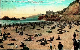 Cliff House Seal Rocks and Beach San Francisco CA California 1924 DB Postcard A2 - £5.37 GBP