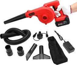 Mini Leaf Blower Red,2-In-1 Cordless Small Blower With 4.0Ah, Car By Shi... - £44.81 GBP