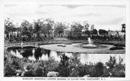 Pawtucket Rhode Island~Marconi Memorial GARDEN-SLATER Park Postcard - £5.68 GBP