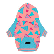 NEW Fresh Pawz Dog Hoodie Sweatshirt size XS geometric pink w/ back pocket - £8.72 GBP