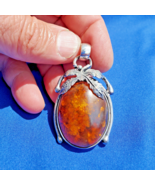 VERY LARGE 18 Grams Authentic Baltic Amber Handmade 925 Sterling Silver ... - $3,939.09 MXN