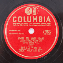 Roy Acuff - Write Me Sweetheart / I&#39;ll Forgive You But I Can&#39;t Forget 10&quot; 78 rpm - £14.49 GBP