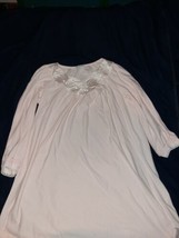 Miss Elaine Pink Cuddle Knit Brushed Long Sleeve Nightgown Gown Made in USA - $15.99