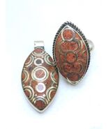 Tuareg Ring &amp; Pendant Set - Vintage Moroccan Boho Jewelry Silver Plated ... - €60,11 EUR