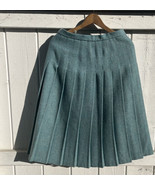 VTG Pitlochry Pure Wool Blue Pleated Skirt Size 14 Made in Scotland - £54.60 GBP