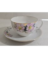 Vintage Nippon Hand Painted Floral Design Porcelain Cup &amp; Saucer - $25.71 CAD