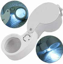 I L Lu Mi Na T Ed Jewelers Loupe 40x w/ Led Lights Magnifying Glass Jewelry Magnifier - £13.78 GBP