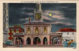 Fayetteville North Carolina Ye Olde Market House by Night  Linen Postcard X2 - $7.95