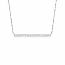 Authenticity Guarantee 
Contemporary Diamond Bar Necklace in 14K White Gold - £736.62 GBP