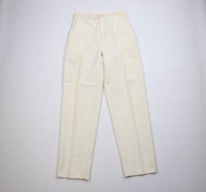 Vintage 70s Levis Womens 12 Distressed Pleated Knit Flared Chino Pants Beige USA - £39.52 GBP