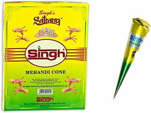 SINGH Satrang Natural Mehendi Cones - Pack of 12 (Free shipping world) - $25.38