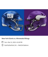 NY Giants vs Minnesota Vikings - Dec 21, 2025  (Sun) - 100 Level Seats (... - $10,226.65 MXN