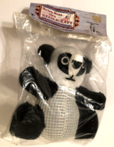 BETSY ROSS Own Needlecraft 9.5&quot; White Black Panda Bear  Plush RN 22123 Vintage - £12.40 GBP