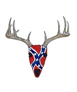 Decal Vinyl Sticker Flag Deer Skull - Printed Vinyl Decal Made in USA - $6.95+