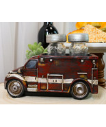 Vintage Red Fire Truck Engine Figurine Holder For Glass Salt and Pepper ... - $39.73 CAD