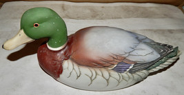 Mallard Duck Andrea By Sadek Japan Lg 12”x 5 1/4” Porcelain Ceramic Vintage 220I - £14.84 GBP