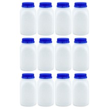 8-Ounce Plastic Milk Bottles (12-Pack); Hdpe Bottles Great For Milk, Jui... - £20.39 GBP