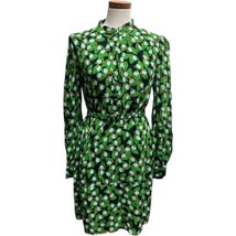 DVF Diane Von Furstenberg TUNISA Belted Tunic Shirtdress Dress Green Print 8 S1 - £29.98 GBP