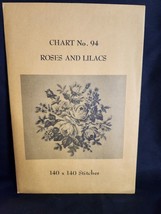 Vtg rare Babs Fuhrmann petit point Chart No. 94 Roses And Lilacs 140x140 - £18.62 GBP