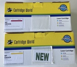 2  CB543A LaserJet Yellow &amp; Magenta Color Printer Toner Cartridges  HP C... - £18.15 GBP