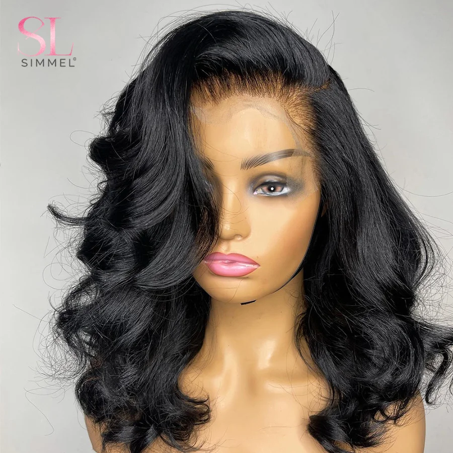 Body Wave Short Bob Wig Transparent T Part Lace Human Hair Wigs for Wom - £38.95 GBP+