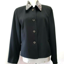 Gianni black Wool Short Jacket womens petites Sz 12 - £77.77 GBP