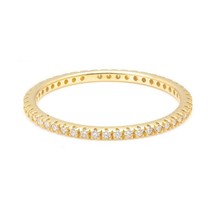 0.30CT Künstlicher Diamant Volle Ewigkeit Ehering 14K Gelbgold Versilbert - £140.94 GBP