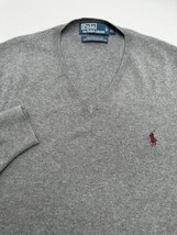 Polo Ralph Lauren 100% Pima Cotton Gray V-Neck Sweater X-Large Mens - £14.70 GBP