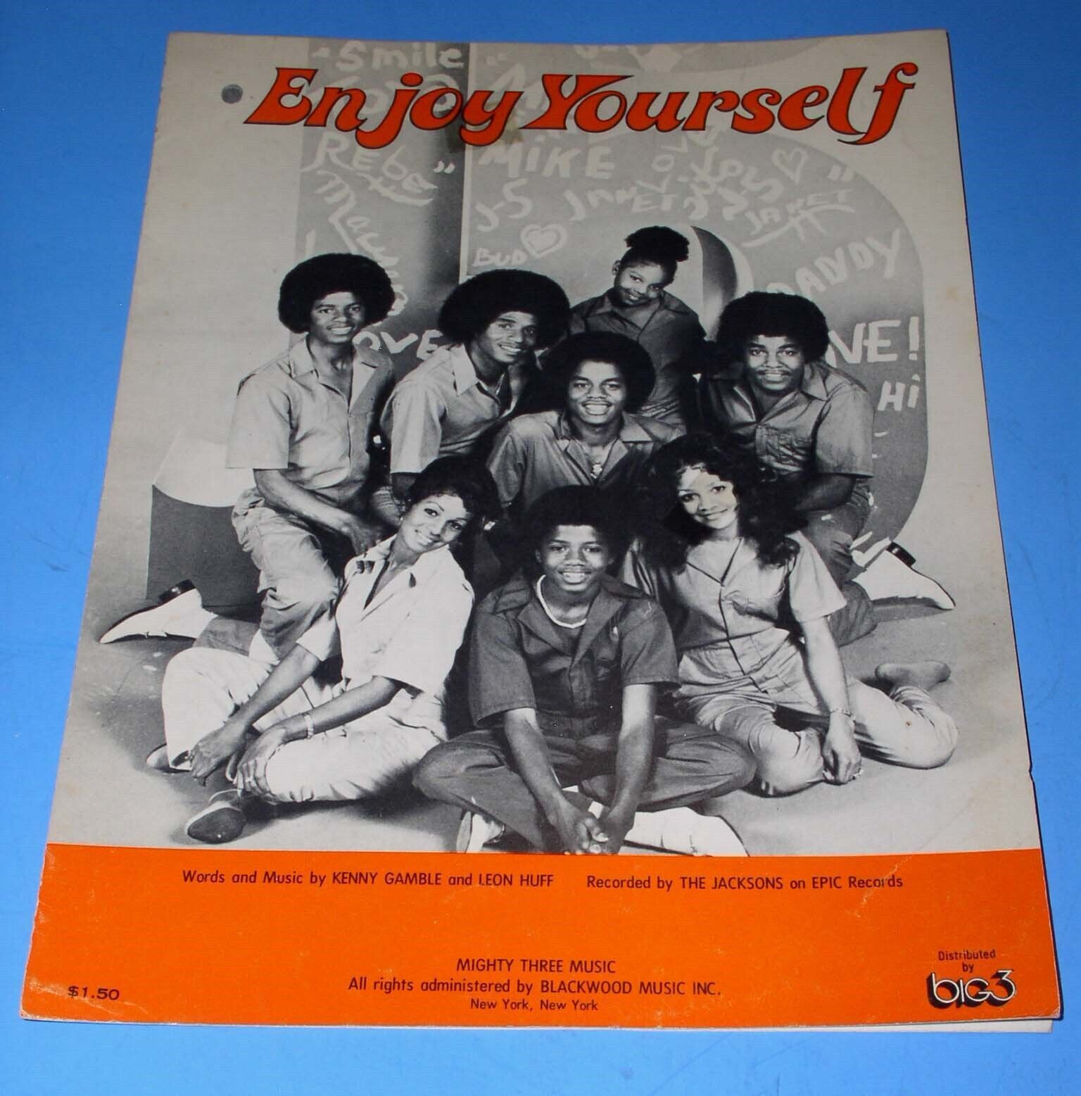 The Jacksons Sheet Music Vintage 1976 Enjoy Yourself Michael Jackson