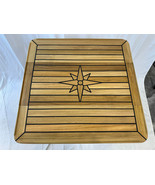 Sliding Wings Teak Table Top with Star Inlay-340/580x600mm Boat,Yacht,RV... - $14,470.03 MXN