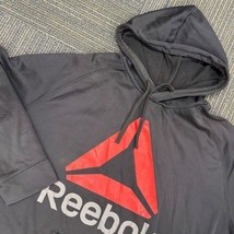 Reebok Hoodie Mens 3XL Black Red Logo Pullover Sweatshirt Activewear - $741.45 MXN