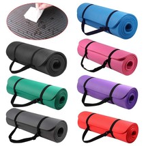 Extra Thick High Density Exercise Yoga Mat with Carrying Strap - £14.82 GBP
