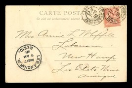Vintage Postcard Postal History 1903 Paris France to USA Multiple Cancels - £10.11 GBP