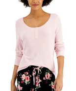 MSRP $35 Charter Club Ribbed Henley Pajama Top Chalky Rose Pink Size Medium - $25.74