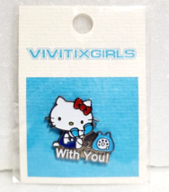 Hello Kitty Vivitix Girls Pin Badge Sanrio 1999 Old Rare Ver,With You! - £19.61 GBP
