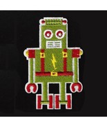 ROBOT IRON ON PATCH 3.125&quot; Green Kids Clothes Backpack Hat Jacket Embroi... - $2.95