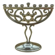 Menorah Silvertone Chanukah Candle Holders Chanukah 4 3/4”Rite Lite Judaica - £10.67 GBP